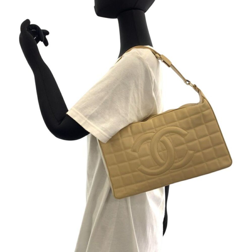 Chanel Coco Mark Choco Bar Lambskin 2way Shoulder Bag Handbag - Picture 8 of 10